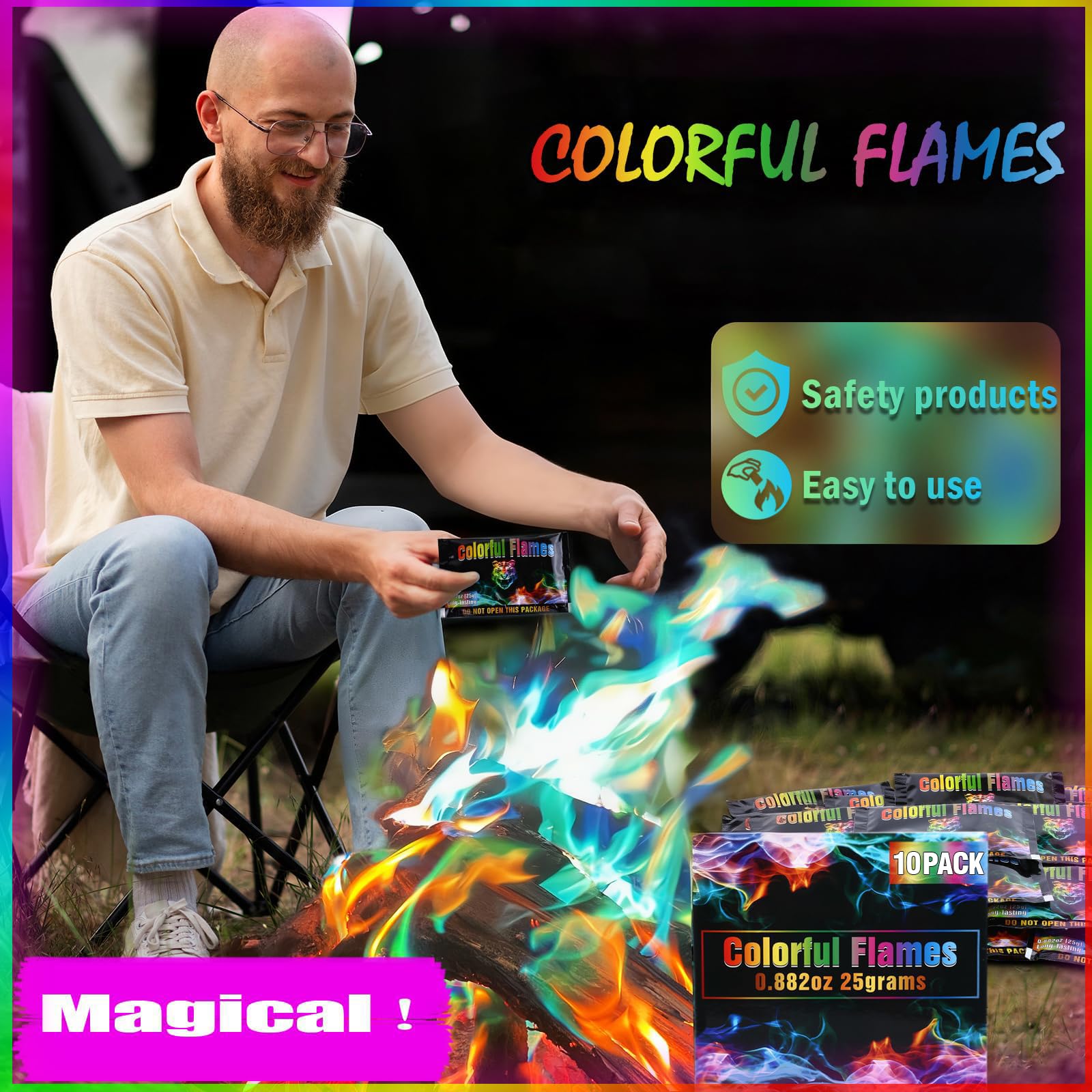 Amazon.com : Navona 10Pack Fire Color Changing Packets，Magic